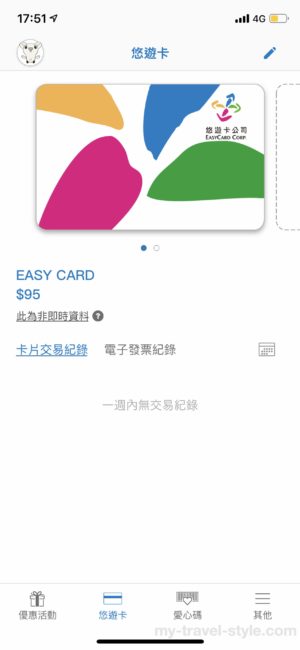 悠遊カードのアプリ「EASY WALLET」